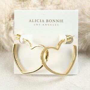 Authentic Alicia Bonnie Amora Gold Hoop Earrings